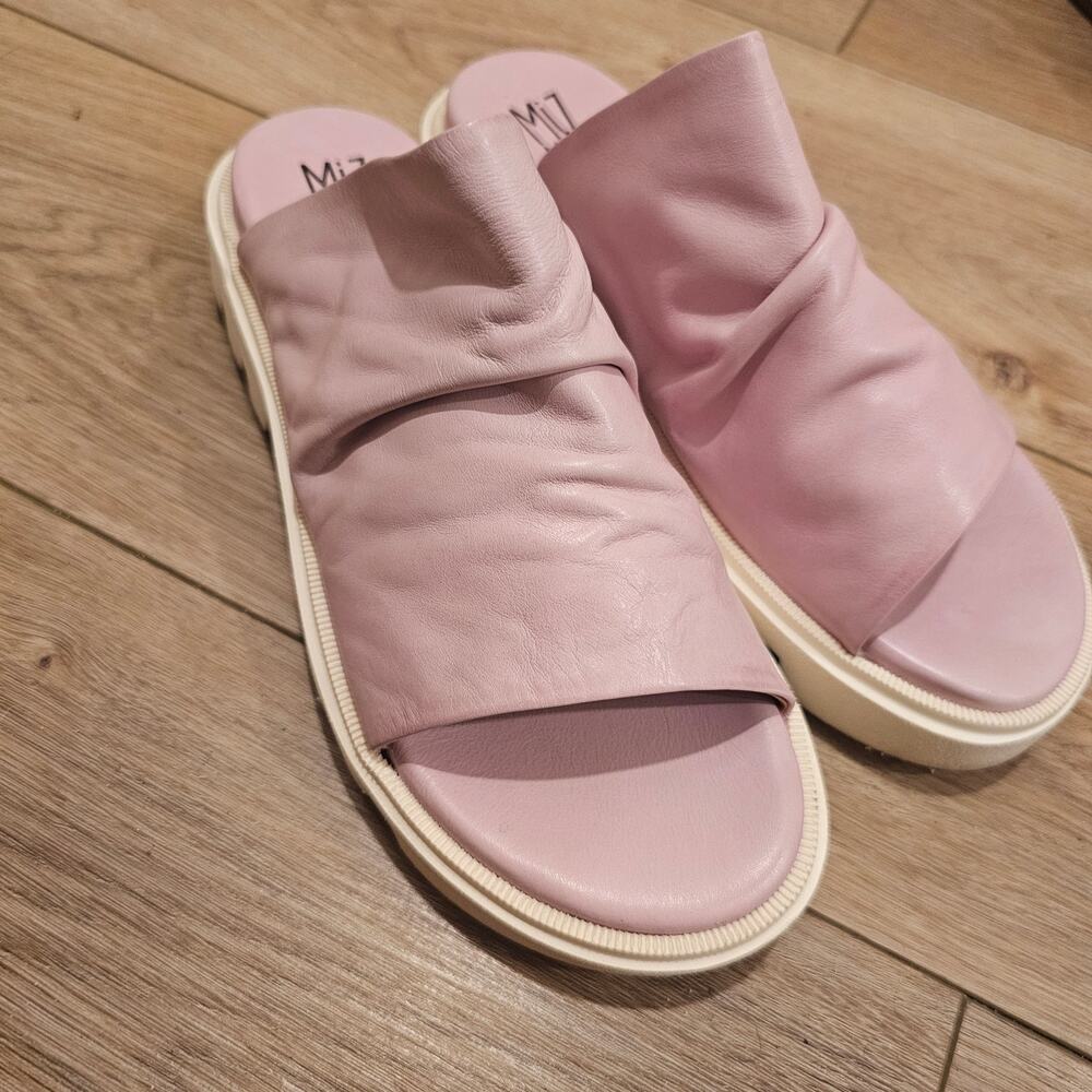 Miz Mooz Plymouth Leather Flatform Dandals in Lilac Size 41